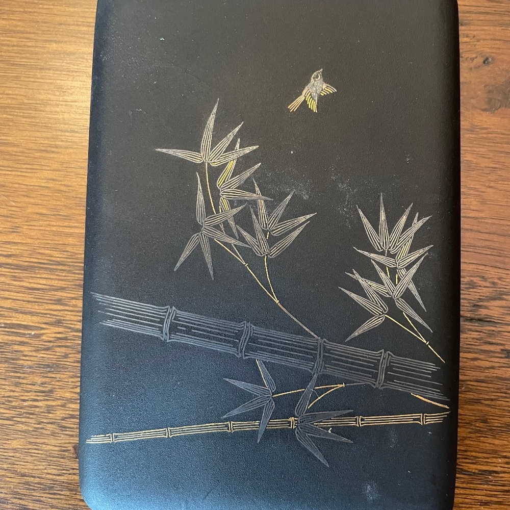 Japanese Komai Damascene Handkerchief Case